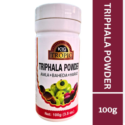 Polvo de Triphala | Triphala Churna Powder (Amla+Baheda+Harad) 100g KRG