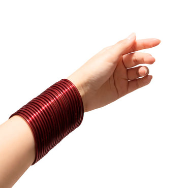 Pulsera | Red Glass Bangles - 4 pieces (size -2.6)