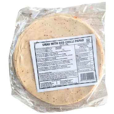 Red Chili Papadum | Papad Red Chilli 200g Lijjat