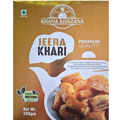 Pasteles salados de Hojaldre y Semillas de Comino | Khari Puff (Biscuits) Cumin 200g Khana Khazana