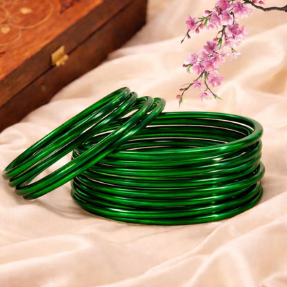 Pulsera | Green Glass Bangles - 4 pieces (size -2.8)