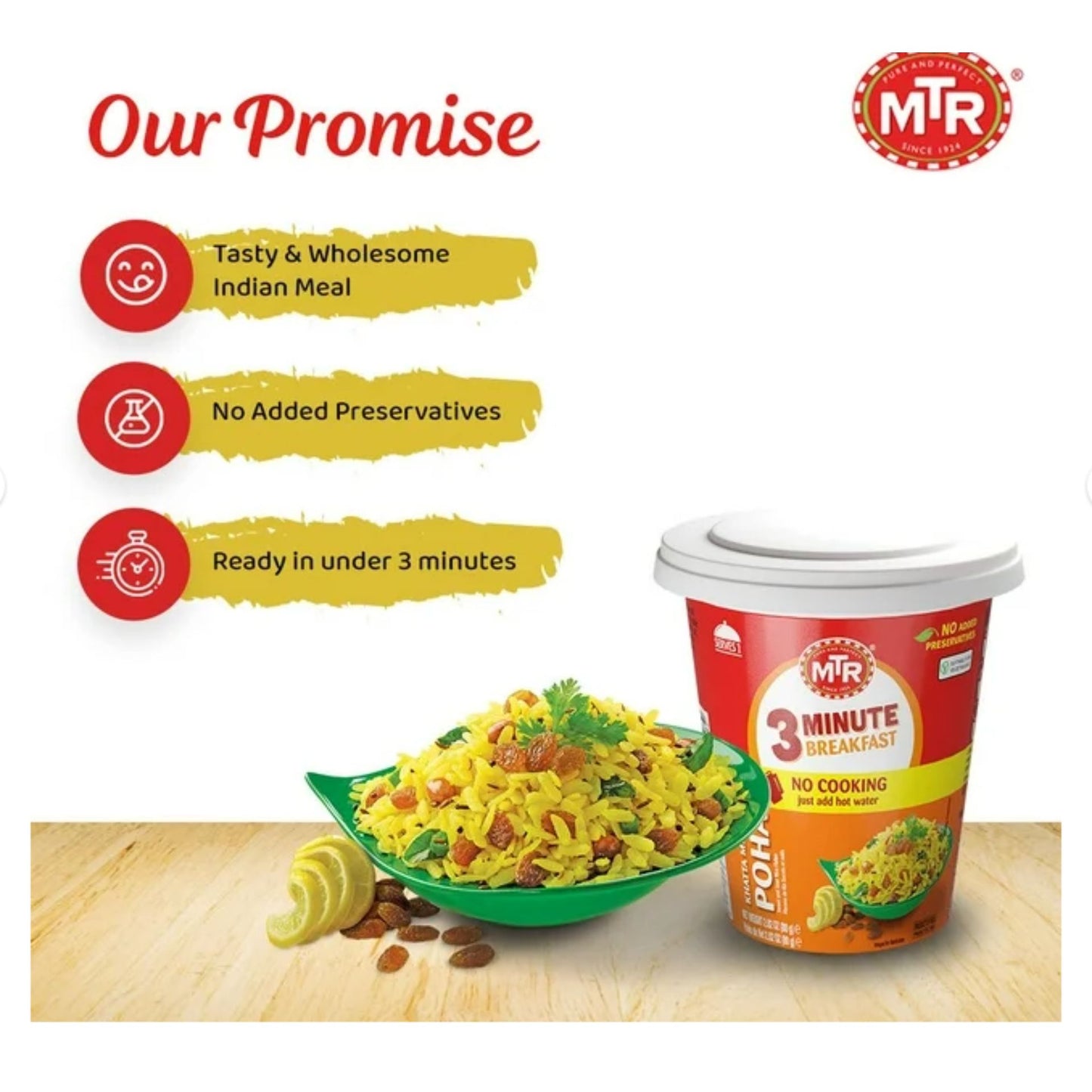 Instant Breakfast Poha Khatta Metha | Instant Poha Khatta Metha 80g MTR