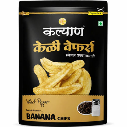 Aperitivos Plátano Chips de Pimienta | Black Pepper Banana Chips 200g Kalyan