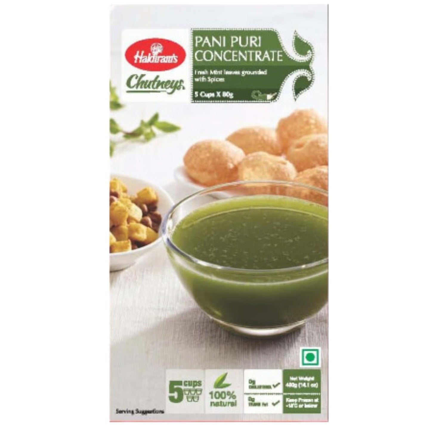 Pasta Concentrado de Pani Puri Pasta (Congelado) | Pani Puri Concentrate Paste (5cups x 70g) Haldiram (Frozen)