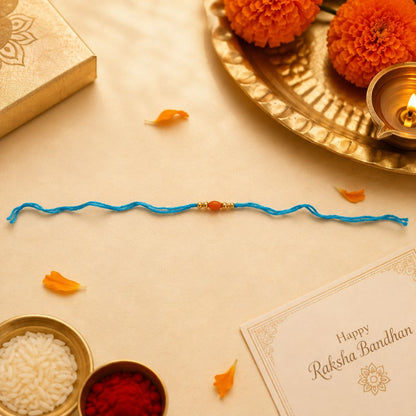 Pulseras | Rakhi with Blue Thread Gold-Tone Beads (€0.50 per unit)