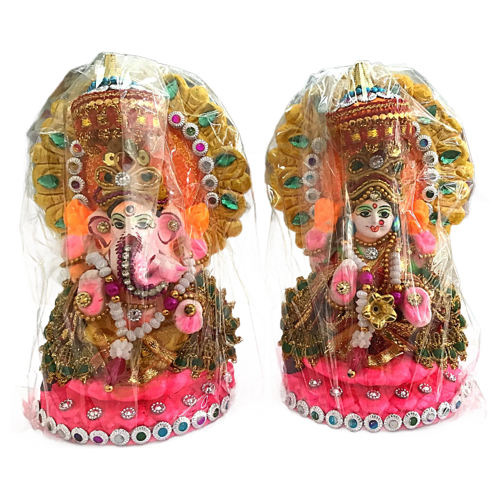 Estatua de Laxmi y Ganesha decorado | Lord Lakshmi and Ganesha Idol Statue for Pooja