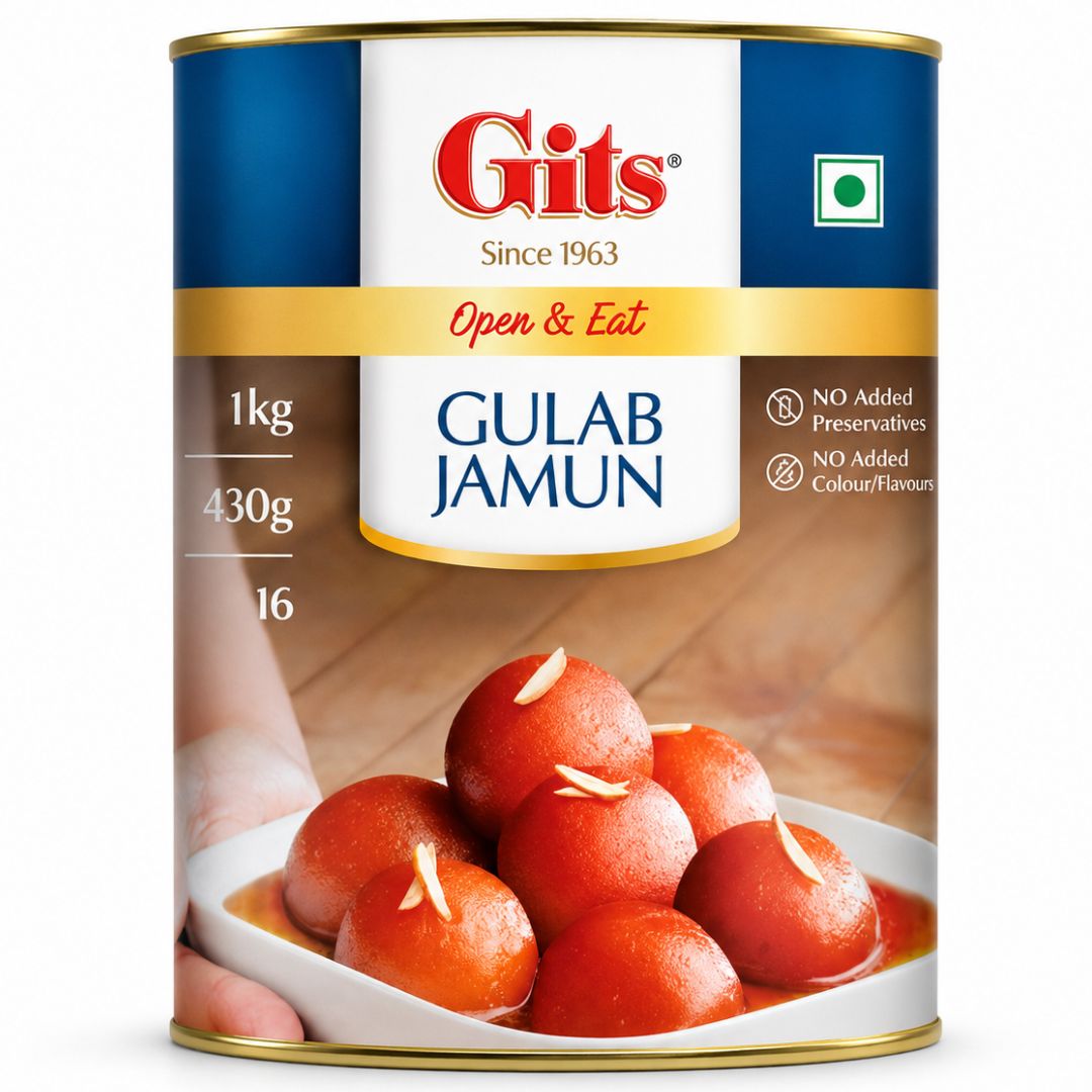 Dulce Bolas de leche frita en sirope con agua de rosas | Gulab Jamun 1kg Gits