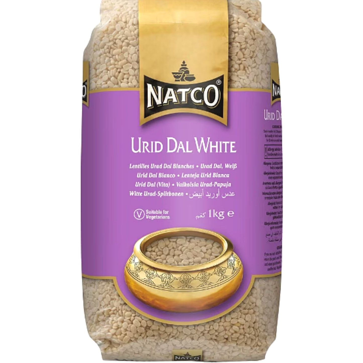 Frijol blanco Partido y Pelado (Vigna mungo) | Urid dal White 1kg Natco
