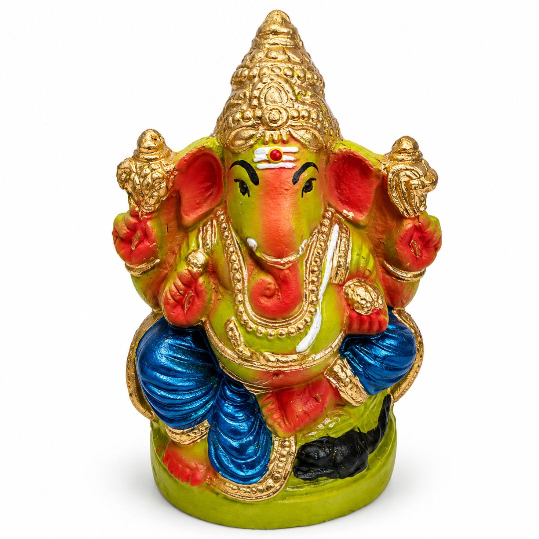 Estatua de Ganesha | Lord Ganesh (Ganapati) Eco Friendly Idol Statue for Pooja 8''inches