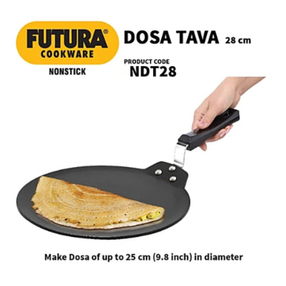 Plancha antiadherente aluminio  | Non Stick Hard Anodised Gas Base Dosa Tawa, 4.88 thick Futura NDT28