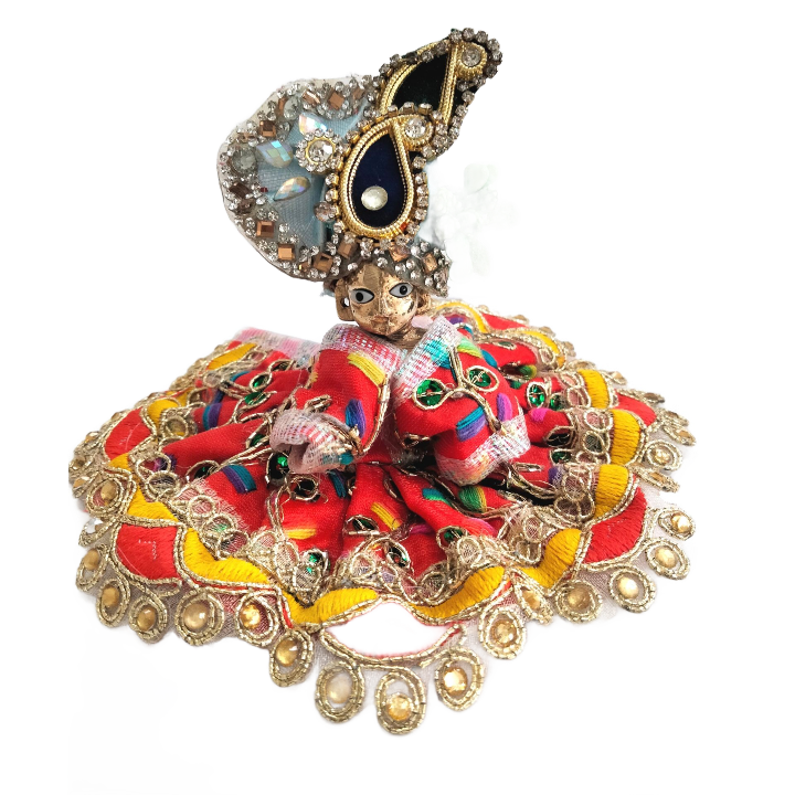 Adorno para la cabeza  | Designer Crown for god | Designer Mukut for pooja (size 0)
