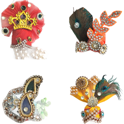 Adorno para la cabeza  | Designer Crown for god | Designer Mukut for pooja (size 0)