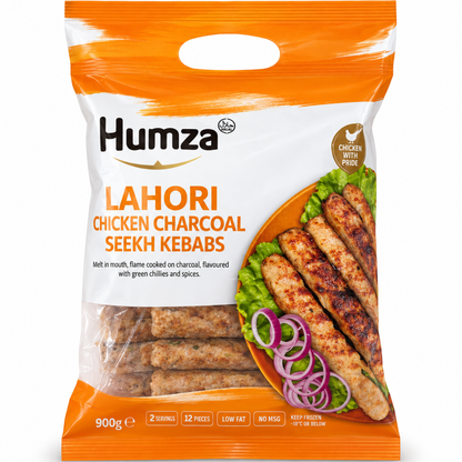 Kebab de pollo (Congelado) | Lahori Chicken charcoal Seekh kebab 900g/15pcs.Humza (Frozen)