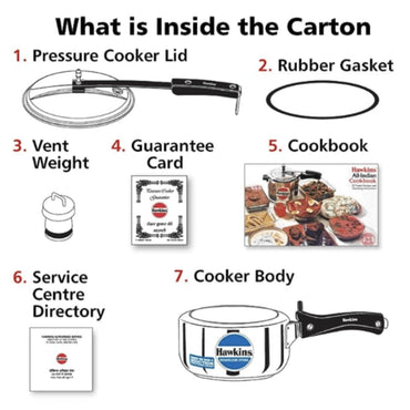 Olla de presion | Pressure Cooker (Stainless Steel) Hawkins 1.5Ltr. (Gas+Induccion) HSS15