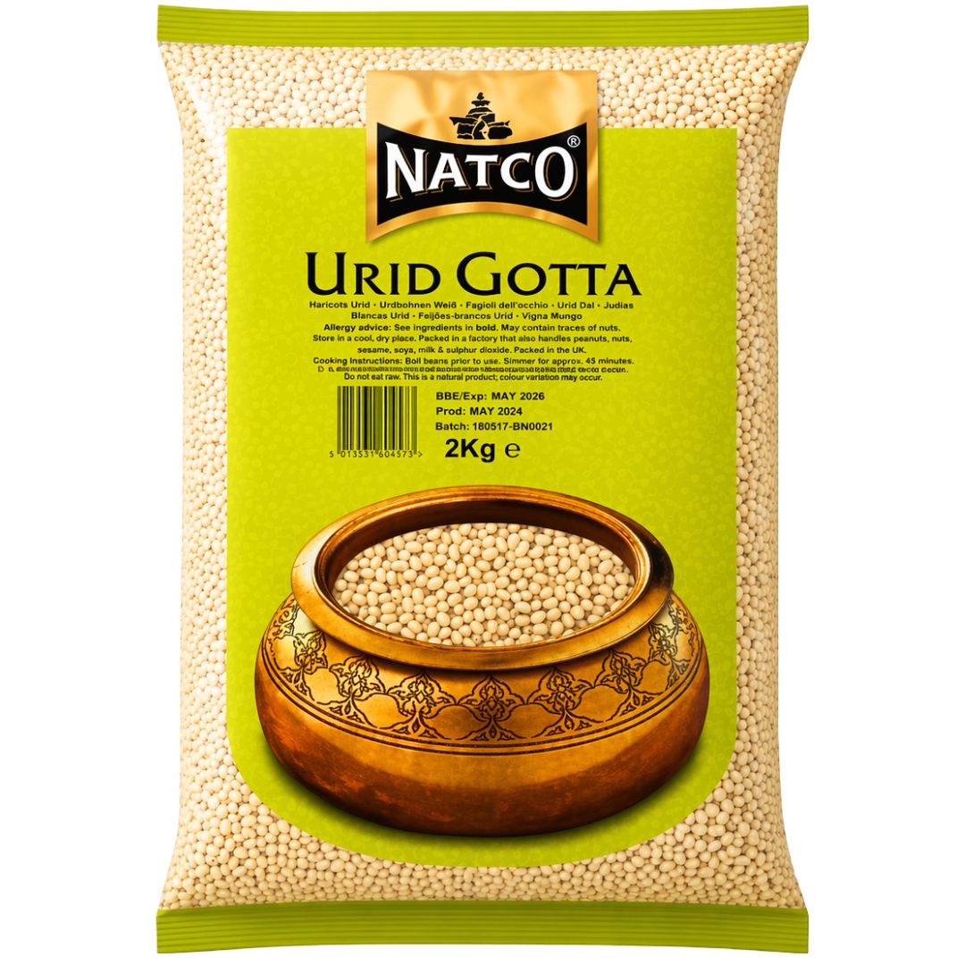 Frijol negro Pelado (Vigna mungo) | Urid Whole Gotta 2kg Natco