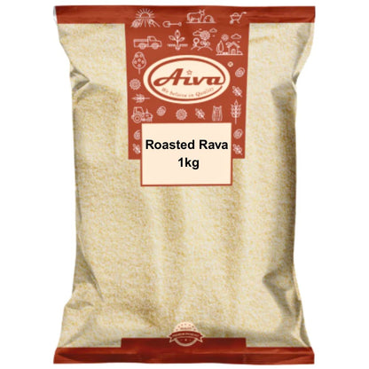 Sémola tostada | Roasted Semolina | Roasted Rava (Sooji/Suji) 1kg Aiva