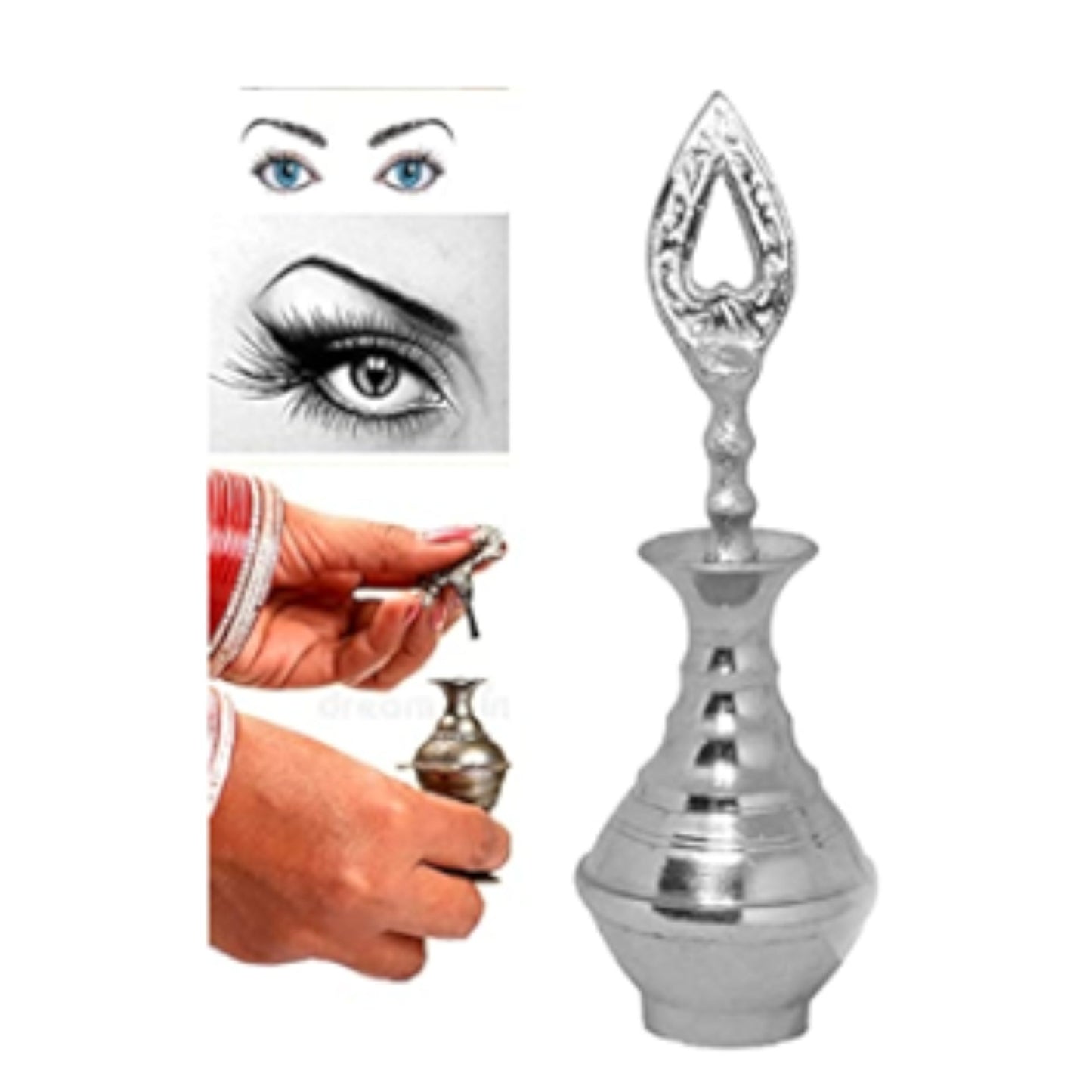 Surmadani para aplicar Surma (Kohl para los ojos) | Surma Dani only (not Surma powder) Stainless steel
