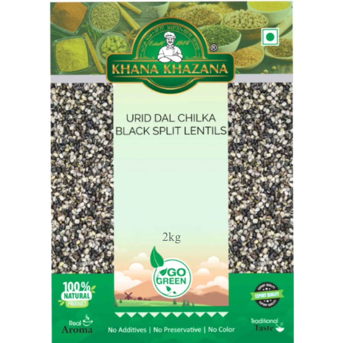 Split black bean (Vigna mungo) | Split Urid dal 2kg Khana Khazana