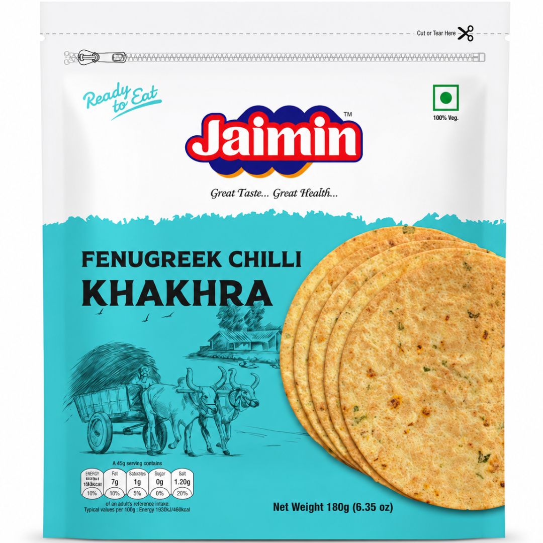 Khakhra de fenogreco y chile | Khakhra Fenugreek Chilli 180g Jaimin