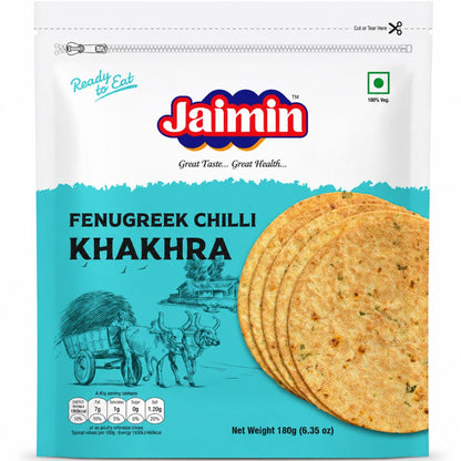 Khakhra de fenogreco y chile | Khakhra Fenugreek Chilli 180g Jaimin