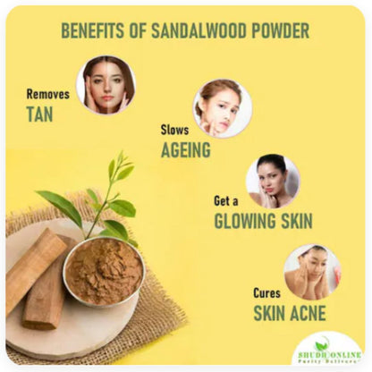 Sandalo en Polvo | Pure Organic Sandalwood Powder 100g Shudh Online