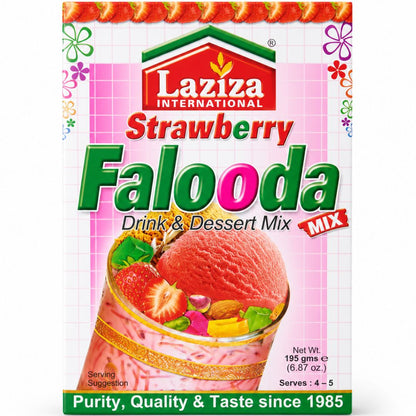 Mezcla de postre para Falooda | Strawberry Falooda Mix 200g Laziza