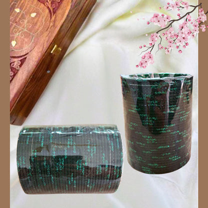 Pulsera | Green Sparkling Glitter Bangles - 4 pieces (size -2.6)