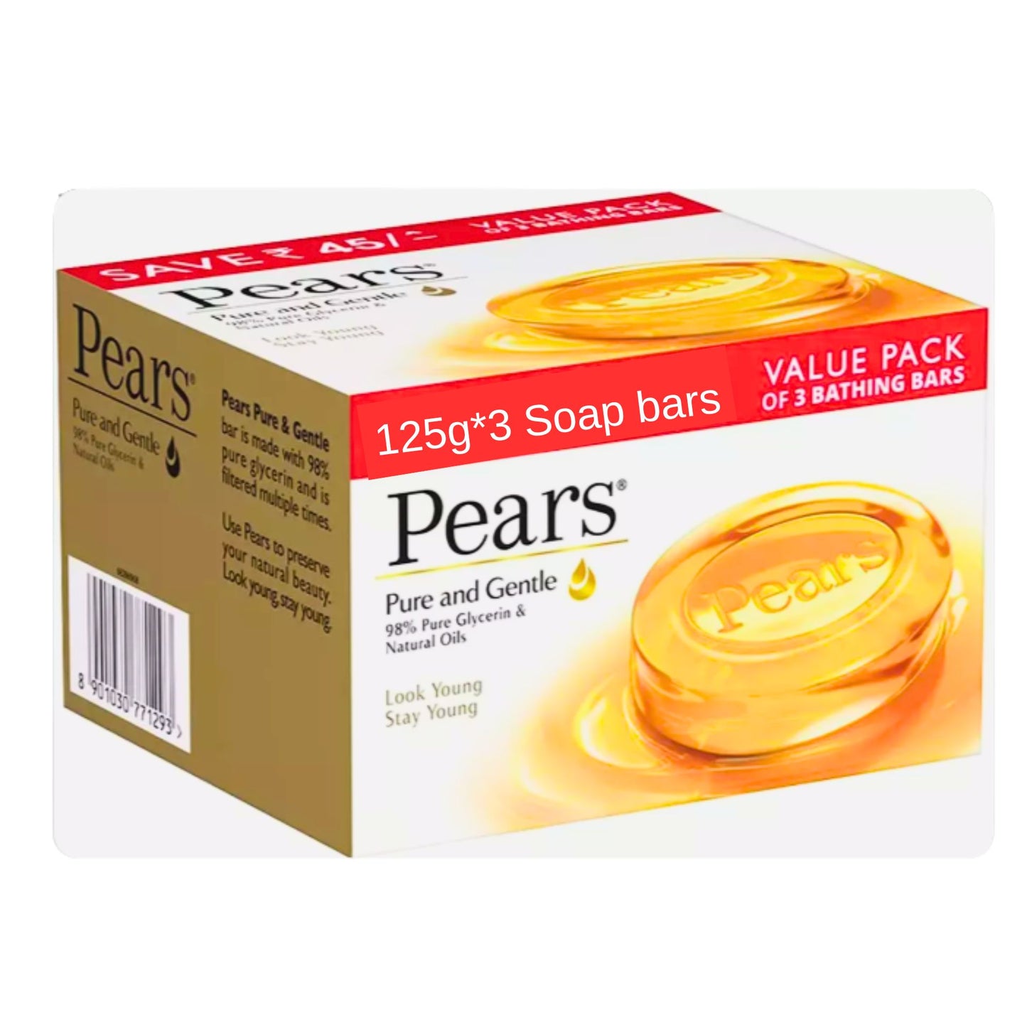 Pure &amp; Gentle Yellow Soap I Pure &amp; Gentle Yellow Soap 125g Pears