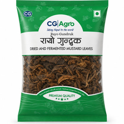 Especias Hojas de mostaza secas y fermentadas | Rayo Gundruk (Dried and Fermented Mustard Leaves) 100g CG Agro