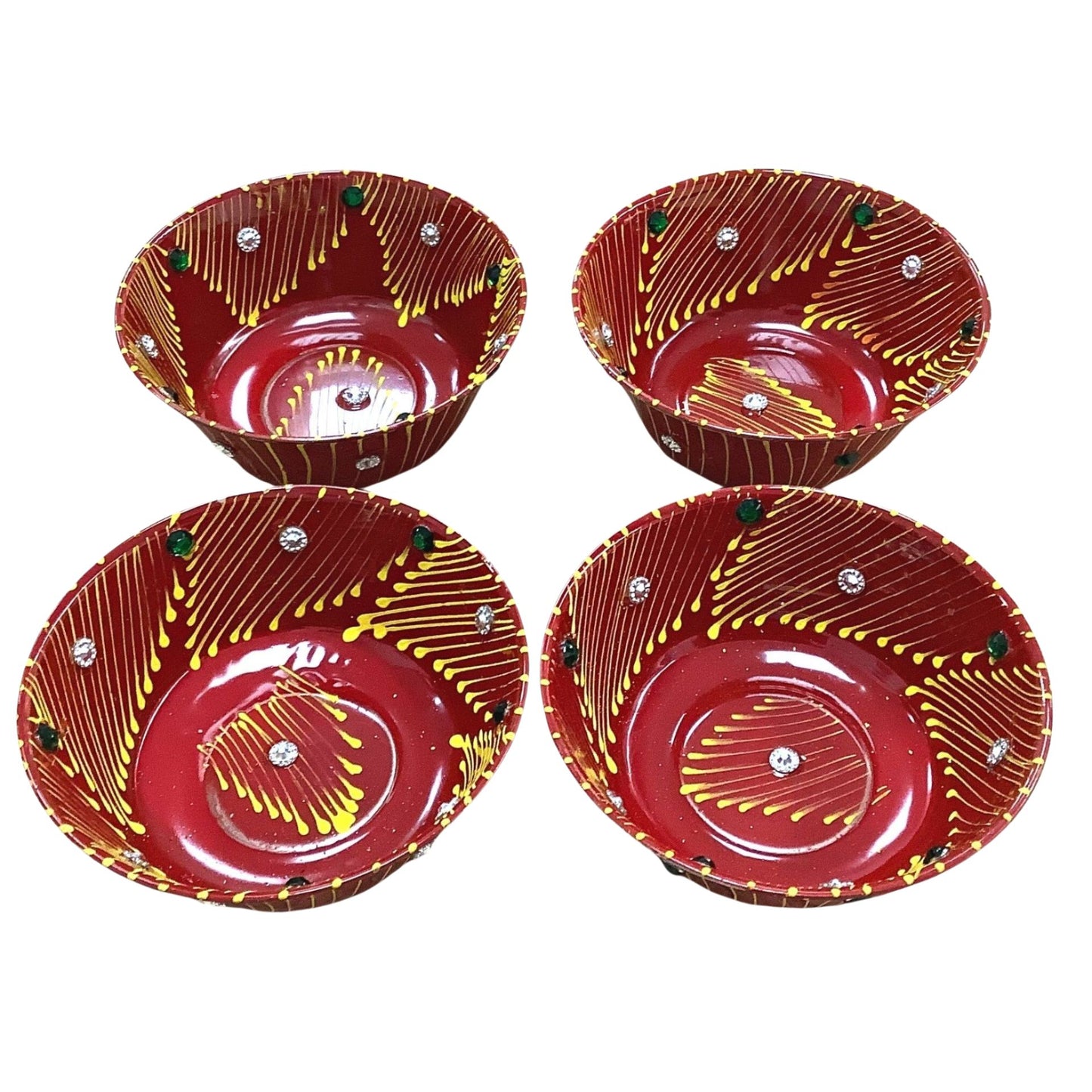 Bol decorativo para Pooja | Red Decorative Bowl for Pooja (Medium Katori) 1pcs.