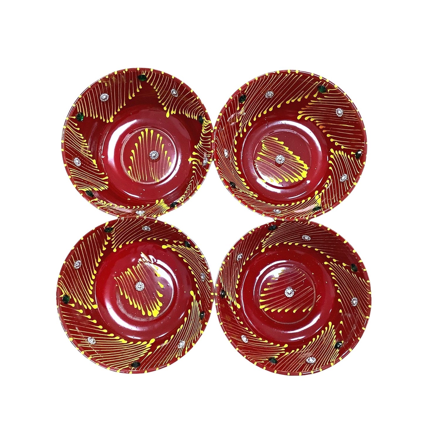 Bol decorativo para Pooja | Red Decorative Bowl for Pooja (Medium Katori) 1pcs.
