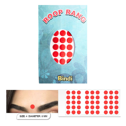 Red Bindi | Velvet Sticker Kumkum | Bindi Red in color size-4 Roop Rang