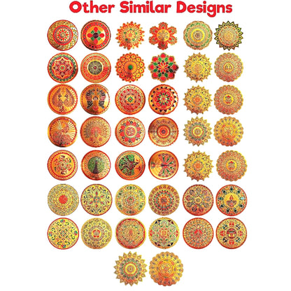 Rangoli Pattern Floor Stickers | Rangoli Pattern Floor Stickers in Golden (Floor Covering Area) 