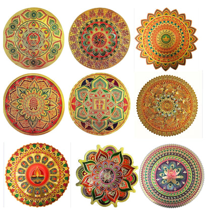 Rangoli Pattern Floor Stickers | Rangoli Pattern Floor Stickers in Golden (Floor Covering Area) 