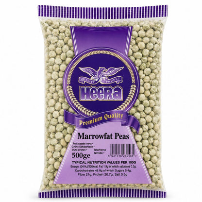 Guisantes Verdes Enteros (Pisum Sativum) | Whole Green Peas (Marrowfat Peas) 500g Heera