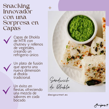  Experience the innovative dhokla sandwich, a fusion of flavors.