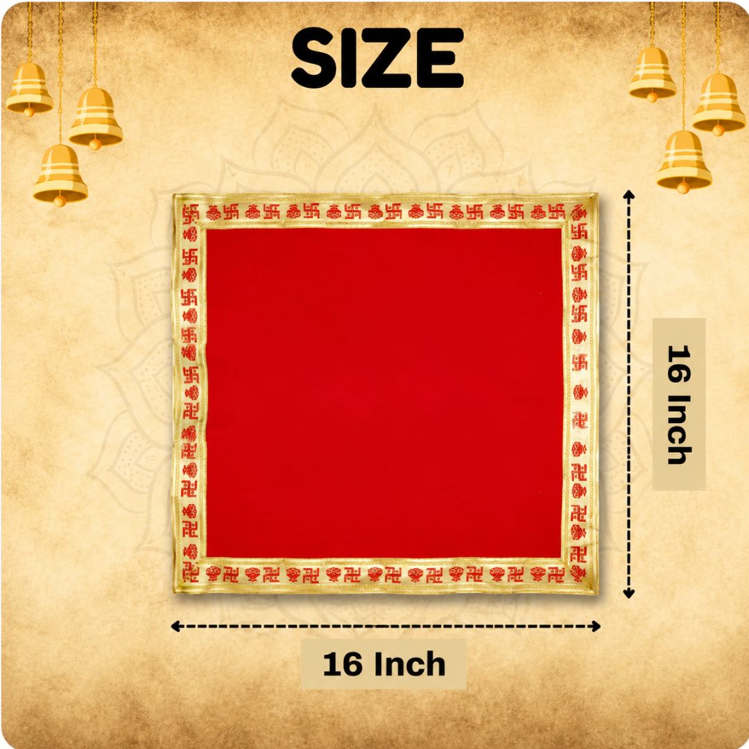 Pooja Aasan (alfombra) en terciopelo | Pooja Velvet Aasan (Pooja Mat) 16*16 inch in size