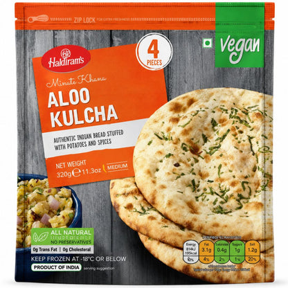 Pan relleno de Patata estofada y Especias (Congelado) | Aloo Kulcha 320g/4pcs. Haldiam (Frozen)