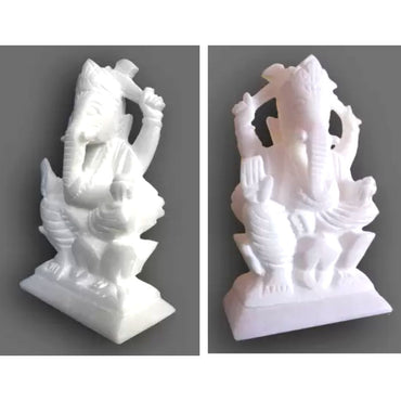 Estatuas del Señor Ganesha (ídolo) en mármol blanco  | Lord Ganesha (Ganapati) Statues in White Marble (Idol)