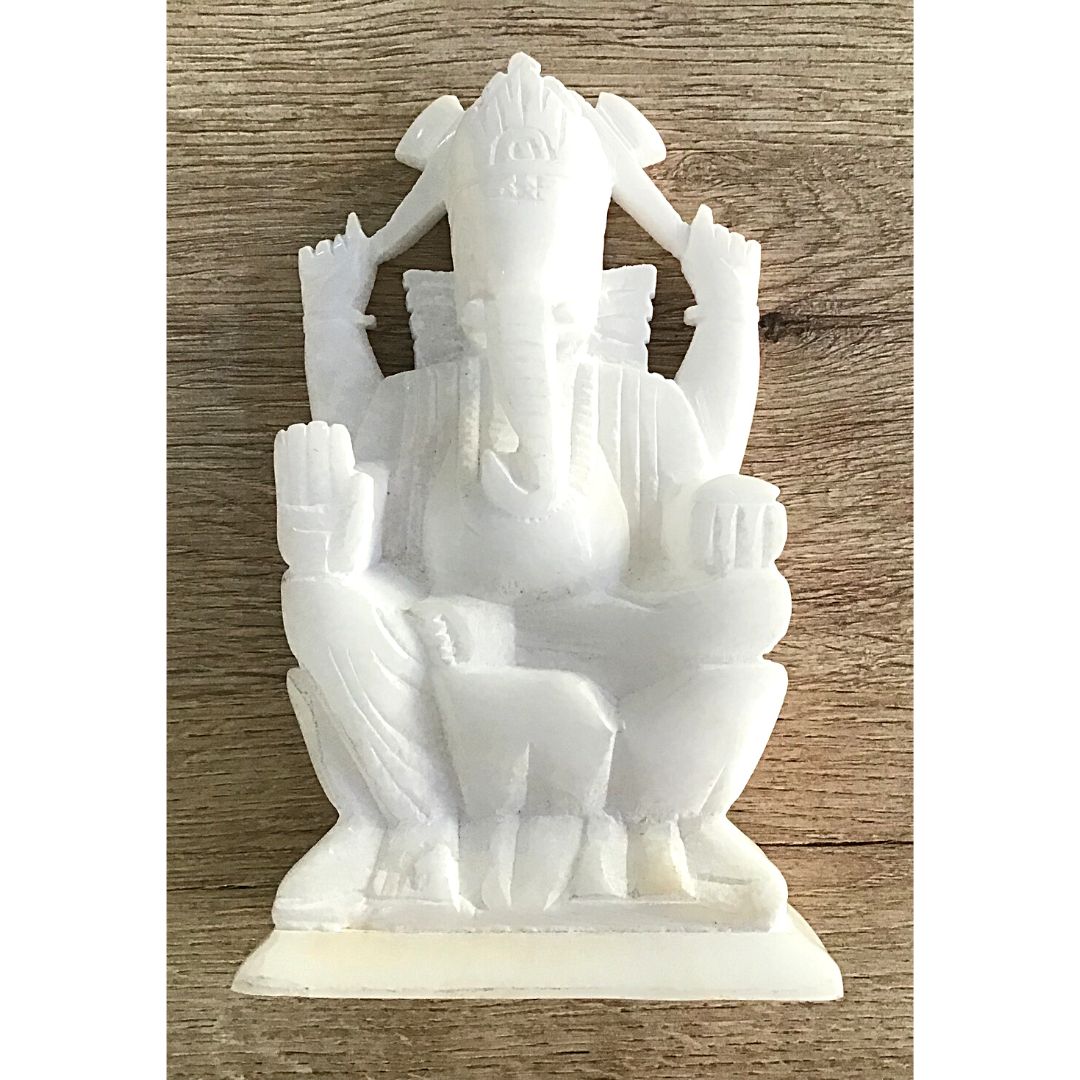 Estatuas del Señor Ganesha (ídolo) en mármol blanco  | Lord Ganesha (Ganapati) Statues in White Marble (Idol)