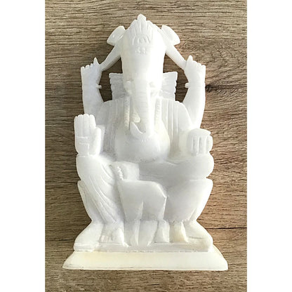 Estatuas del Señor Ganesha (ídolo) en mármol blanco  | Lord Ganesha (Ganapati) Statues in White Marble (Idol)