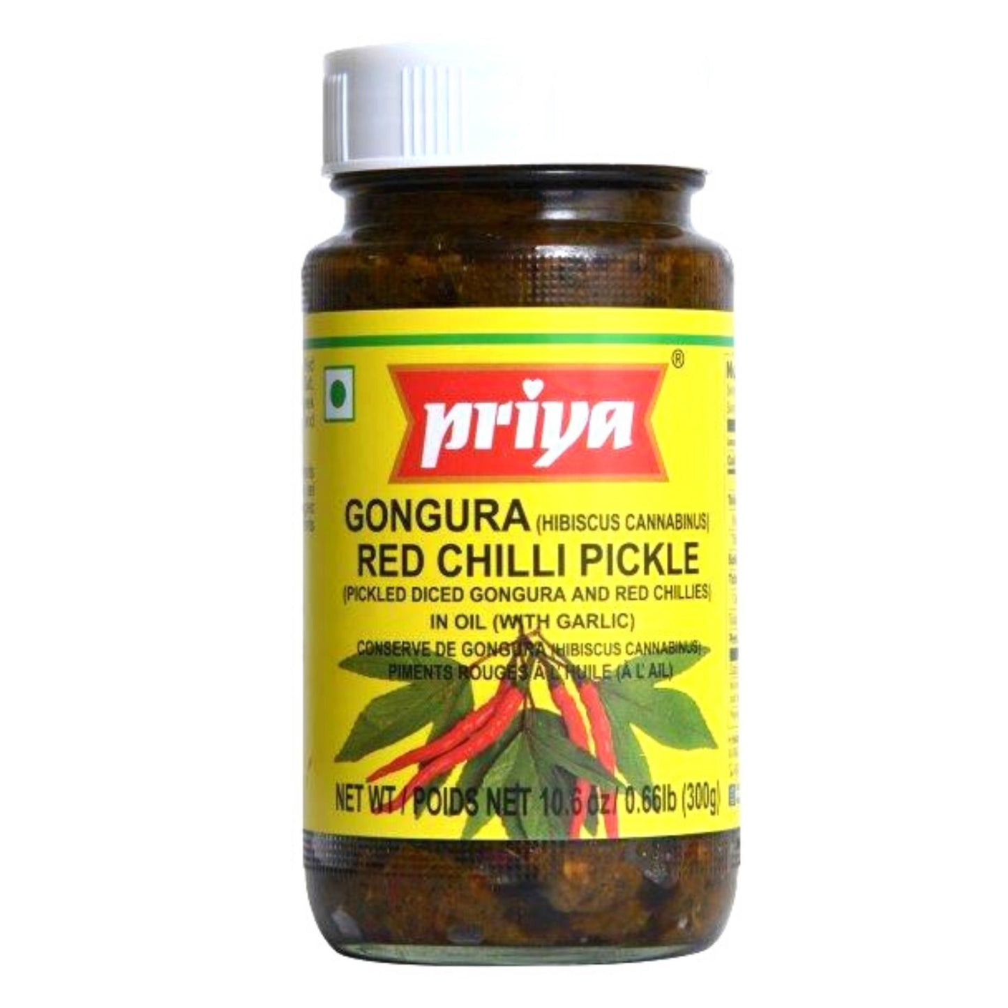 Pickle de Gongura y chile rojo (encurtido) | Gongura & Red Chilli Pickle 300g Priya
