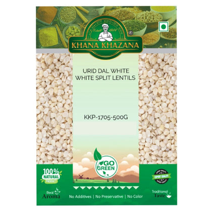 Frijol blanco Partido y Pelado (Vigna mungo) | Urid dal White 500g Khana Khazana
