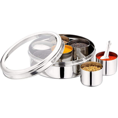Organizador de especias | Indian Masala dabba | Spices organizer with Transparent lid