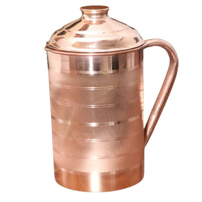 Jarra de agua de cobre puro | Pure Copper Water Jug Pitcher for Ayurveda Health Benefit