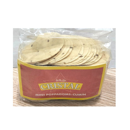 Small Cumin Papadum | Mini Cumin Papad 200g White Cristal