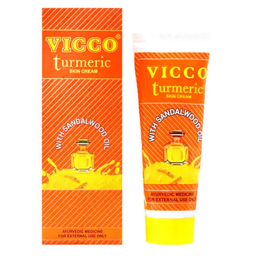 Crema para La piel de Cúrcuma con Aceite de Sándalo | Vicco Turmeric Skin Cream with Sandalwood Oil 70G