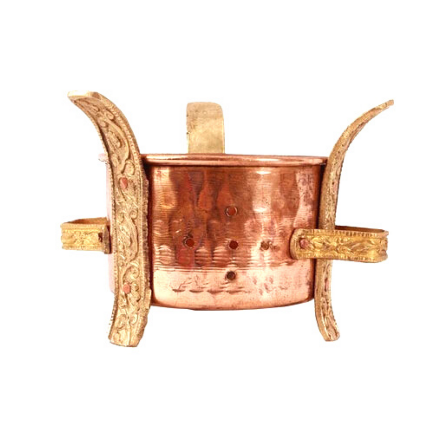 Copper Sigdi with Brass Bracket | Anghithi | Copper Sigdi with Brass Bracket for 2 Portions
